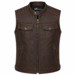 Heritage Rider Leather Vest – Vintage Brown Motorcycle Vest