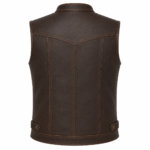 Heritage Rider Leather Vest – Vintage Brown Motorcycle Vest