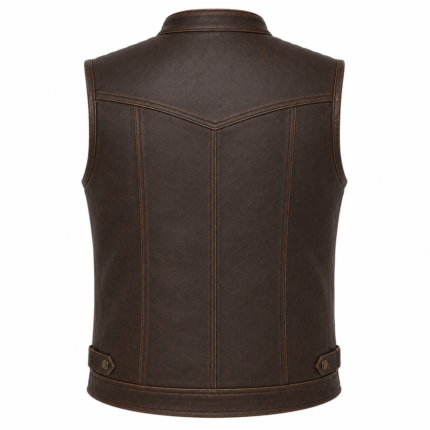 Heritage Rider Leather Vest – Vintage Brown Motorcycle Vest
