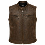 Iron Ridge Leather Vest – Vintage Racer Motorcycle Vest