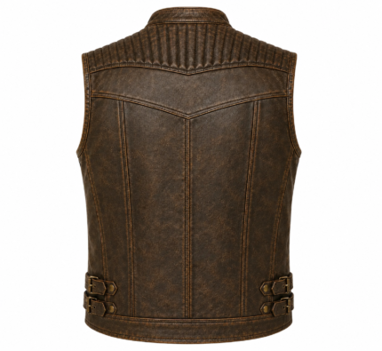 Iron Ridge Leather Vest – Vintage Racer Motorcycle Vest