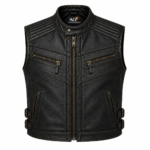 Blackout Sentinel Leather Vest – Premium Motorcycle Vest