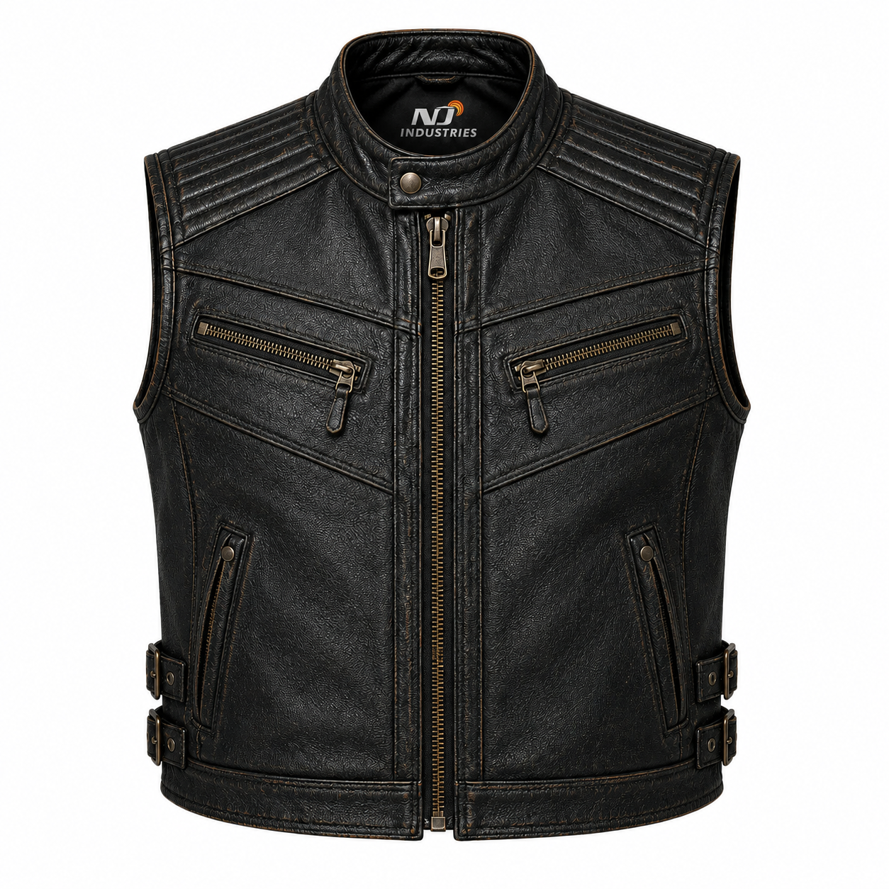 Blackout Sentinel Leather Vest – Premium Motorcycle Vest Blackout Sentinel Leather Vest – Premium Motorcycle Vest