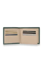 Emerald Edge Leather Bifold Wallet – Premium Textured Slim Card & Cash Holder (Handmade)