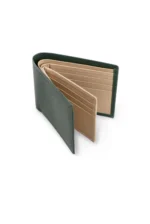Emerald Edge Leather Bifold Wallet – Premium Textured Slim Card & Cash Holder (Handmade)