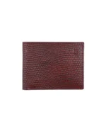 Crimson Croco Leather Bifold Wallet – Exotic Textured Card & Cash Holder (Handmade)