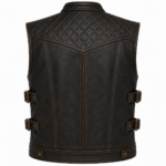 Premium Distressed Leather Motorcycle Vest