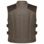 Vintage Distressed Leather Motorcycle Vest